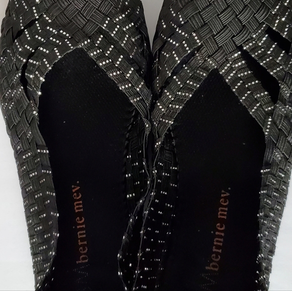Bernie Mev Black and Silver Flat Size 38 - Picture 7 of 11
